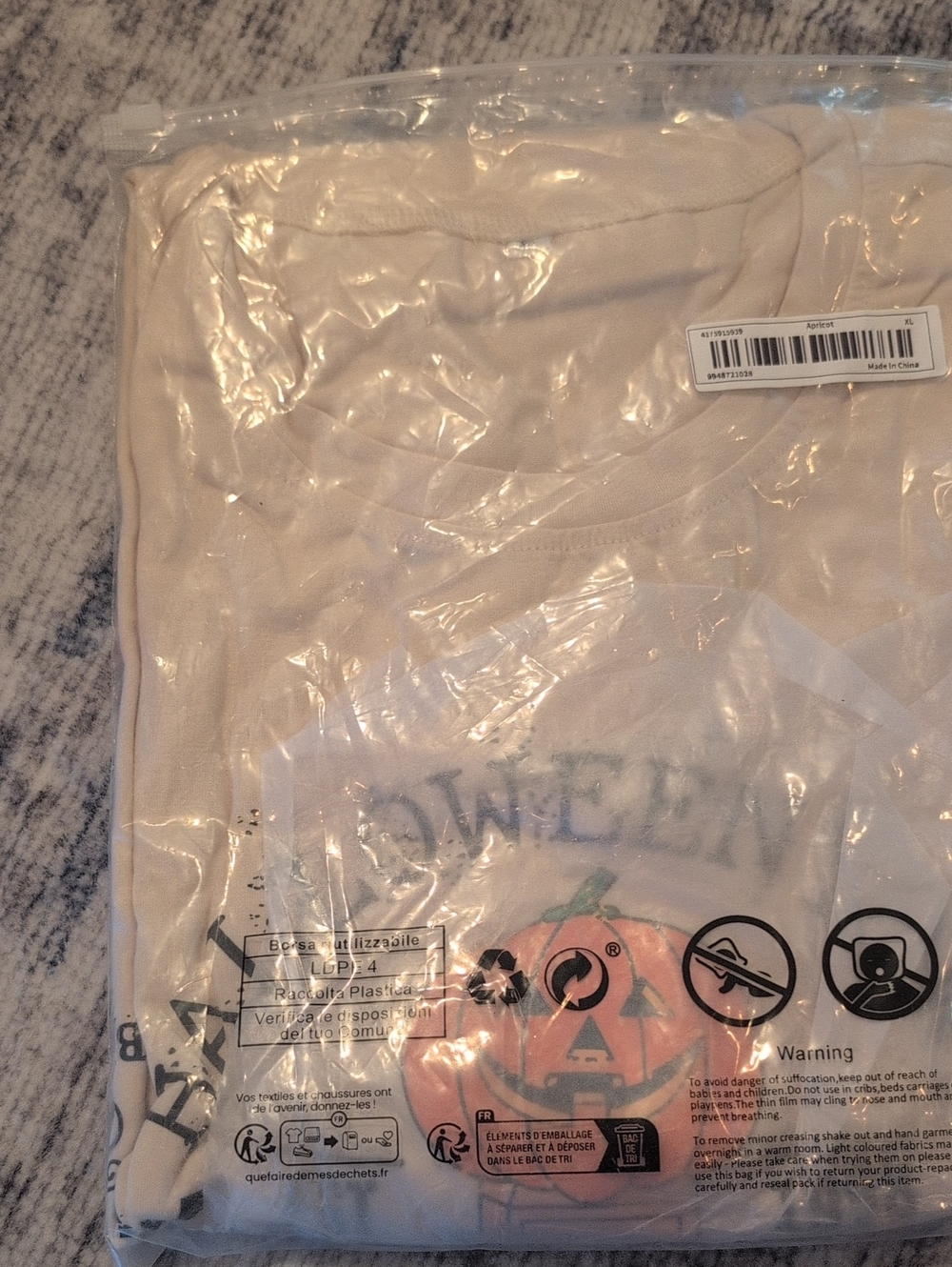 Halloween Pumpkin Graphic Tee - Cream